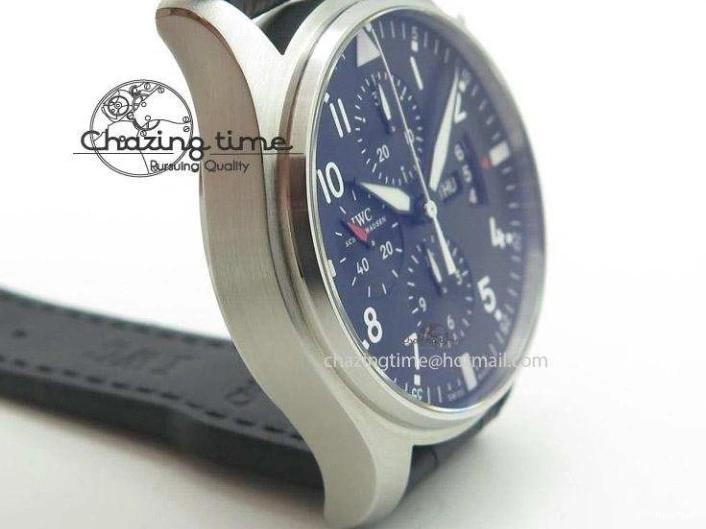 MIROTIME 0213 Soft Pilot Chrono 3777 43mm ZF 1:1 Best Edition Black Dial On Black Leather Strap A 7360